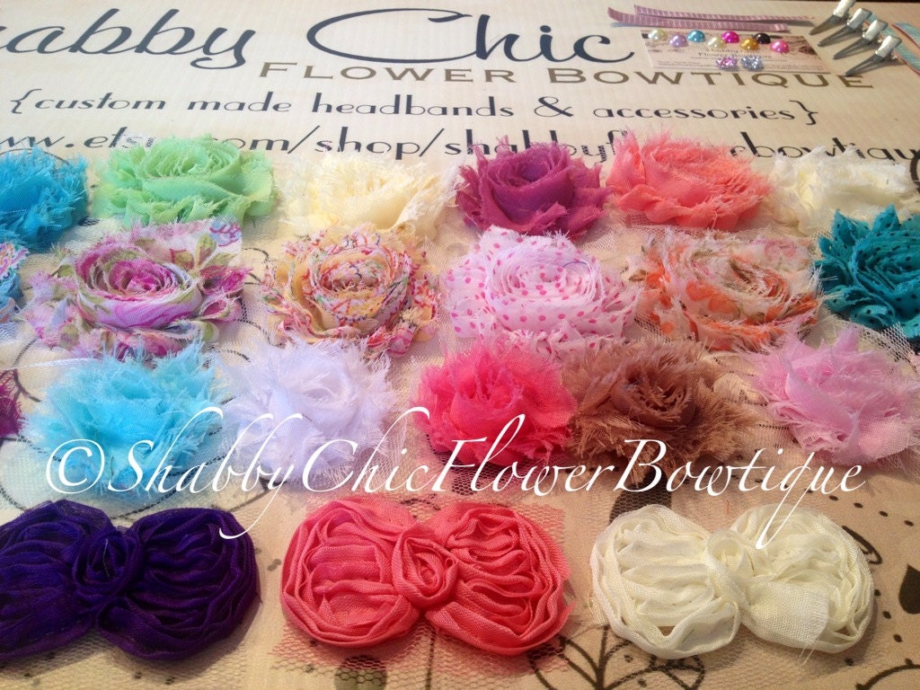 117 New baby headband kit 371 DIY Baby Headband Kit Over 90 Pieces by ShabbyFlowerBowtique 