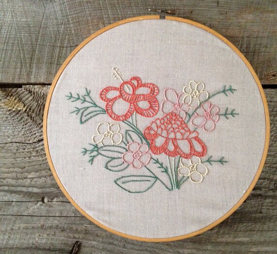 Handmade Floral Embroidery Wall Art