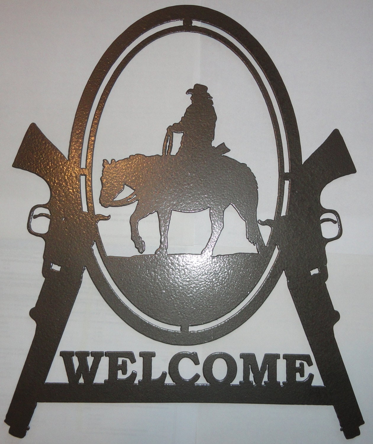 Cowboy Welcome Sign metal wall art home decor