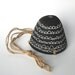 Scalloped Garland Design Black and White Hanging Succulent Planter with Natural Rope