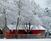 Red Barn on a Snowy Day