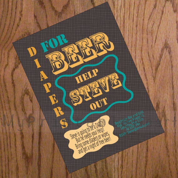 Items similar to Baby Shower Invitation, Beer Exchange, Help on Etsy