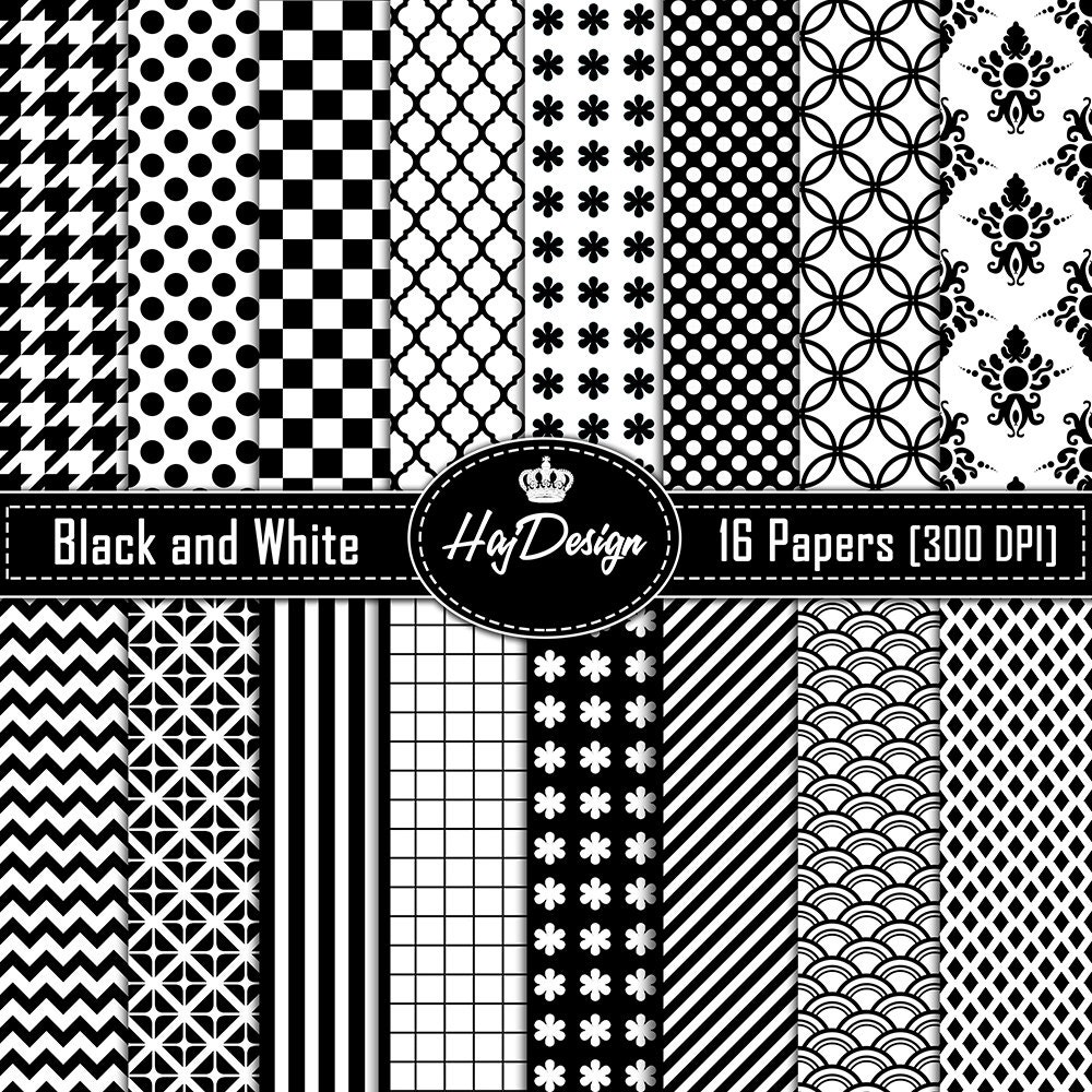 Black and white digital paper Black and White