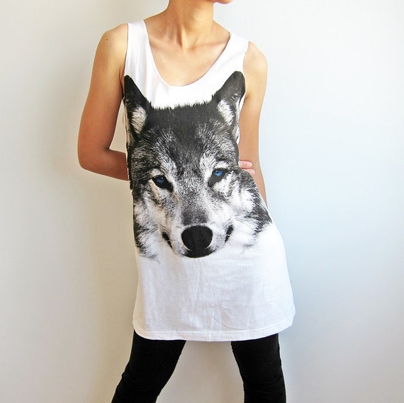 Wolf Wolves Tank Top T Shirt Women T-shirt Size by PunkRockTshirt