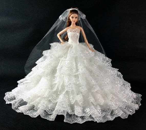 Items similar to Handmade Barbie doll dress Dreamy expensive wedding ...