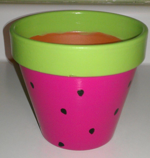 Watermelon Flower Pot hand painted