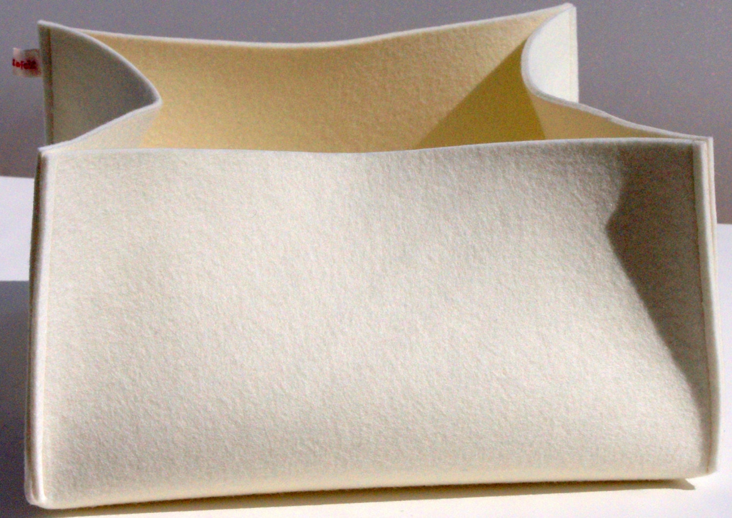 Large Felt Box Cream Felt Storage Box Handmade Box Square