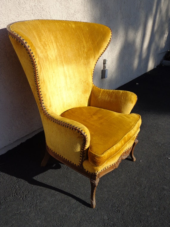 Incredibly Awesome Vintage High Wing Back Chair