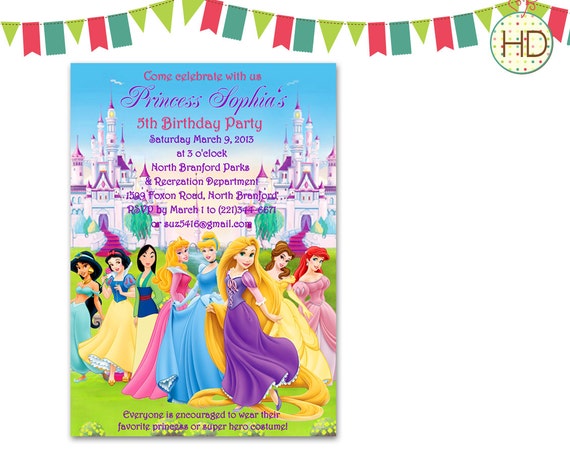 Disney Castle Birthday Invitations 9