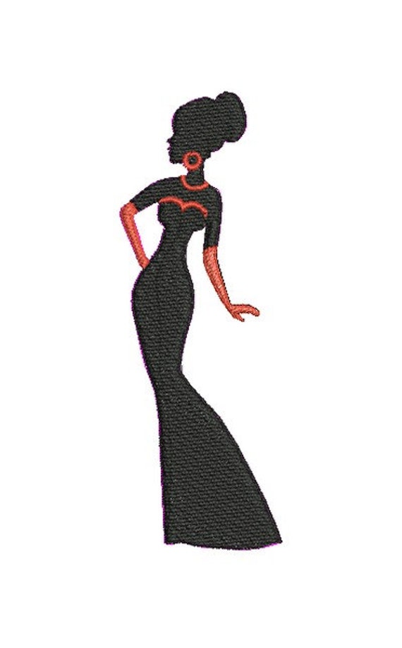 Download instant download embroidery elegant woman silhouette