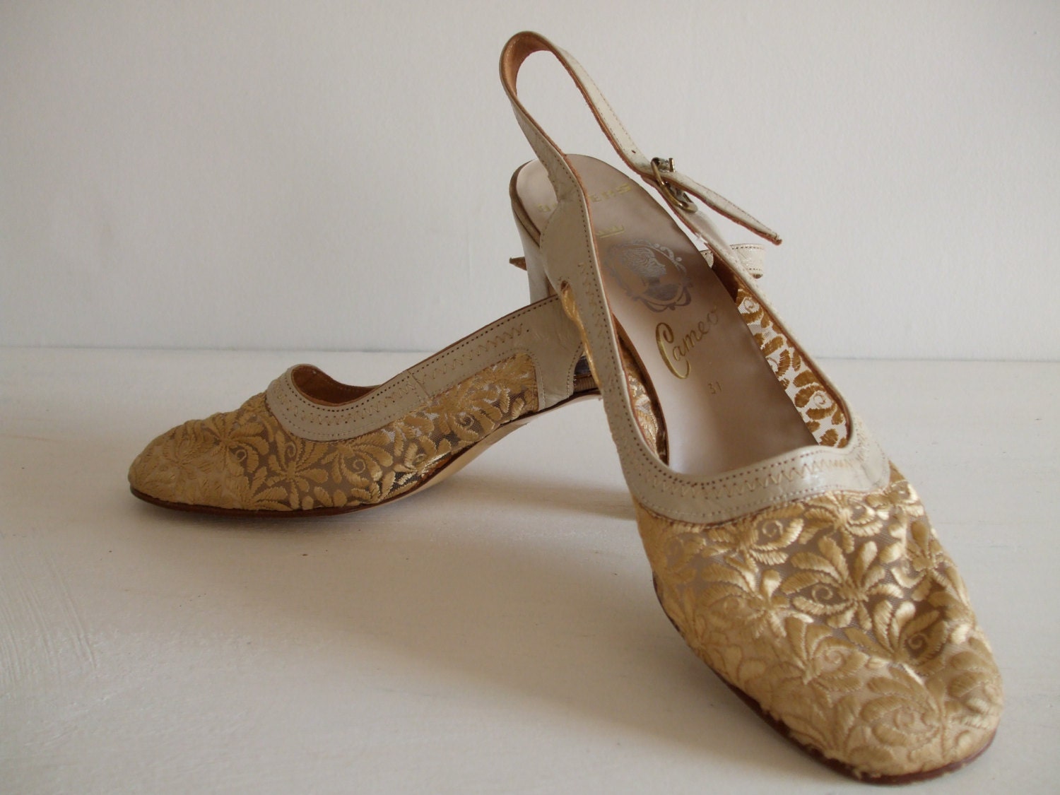 cream leather slingback shoes