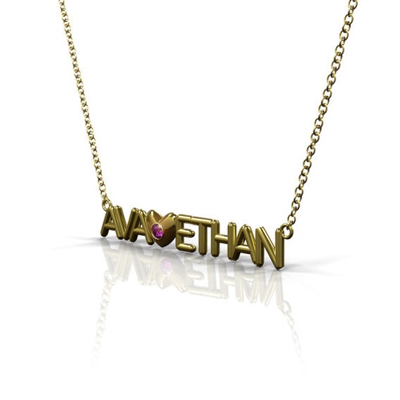 Couple name necklace Boyfriend girlfriend jewelry Couples