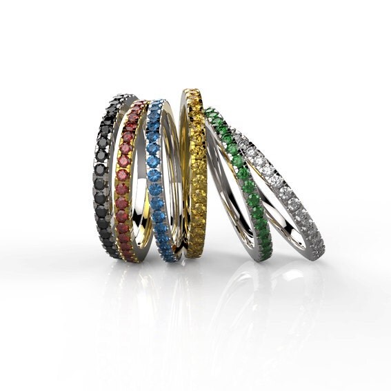 Birthstone eternity ring Stackable birthstone ring