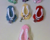 set of flip flop magnets needlepoint plastic canvas