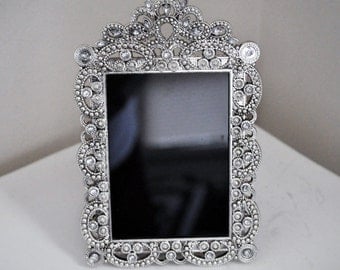 Rhinestone Black Gypsy Scrying Mirror for Divination, Vision Quest, Wicca