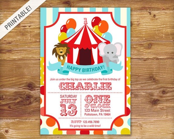 Carnival 1St Birthday Party Invitations 1