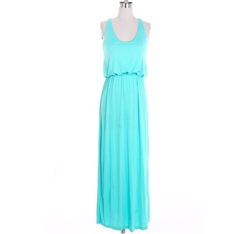 Mint Tank Top Maxi Dress Causal Maxi Dress Long Dress