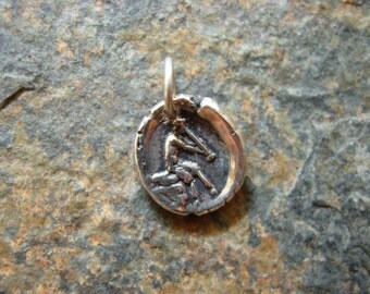Pan Wax Seal Charm, reed pipe, part man part goat, god of creativity, music, poetry, sensuality, wax seal jewelry, pan neckalce