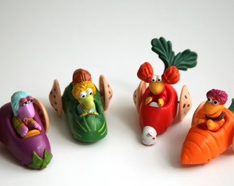 Vintage 80s Fraggle Rock complete set of 4 cars 1988 mcdonalds