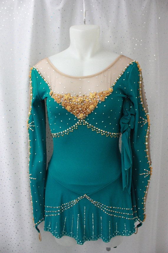 teal skating dress