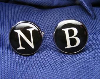 Single Initial Monogram Cufflinks - Single Letter cufflinks - Monogrammed - Personalized Cufflinks - Custom Cufflinks - Mens Accessories