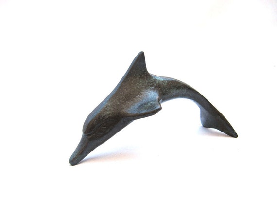 Greek Bronze Animal Dolphin Metal Sculpture Dolphin