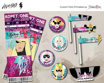 Items similar to Printable Lady Gaga Iconography Illustration Portrait ...