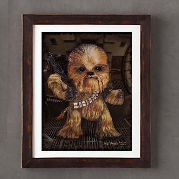 Items similar to Fine Art Print: - "Baby Chewie" - (One cute Wookie