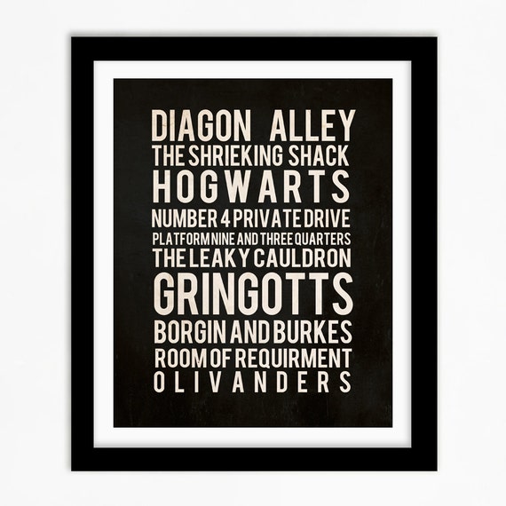 Items similar to Harry Potter Subway Map Diagon Alley Albus