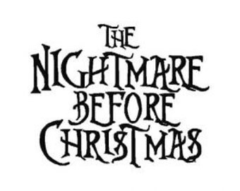 INSTANT DOWNLOAD The Nightmare Before Christmas Inspired Machine Embroidery Font Set Includes 4 Sizes