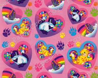 Vintage Lisa Frank Balloon Kittens Sticker Sheet