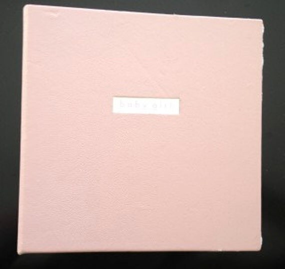 7 inch square pale pink leather baby book