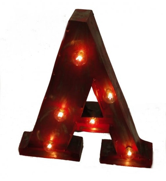 Vintage Marque Style Lighted Wall Mounted Letters entire