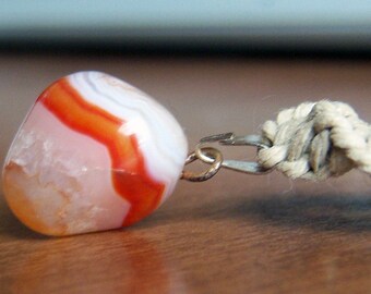 Natural Hemp with Brown Agate Pendant