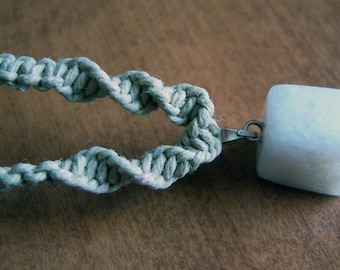 Natural Hemp with White Quartz Pendant