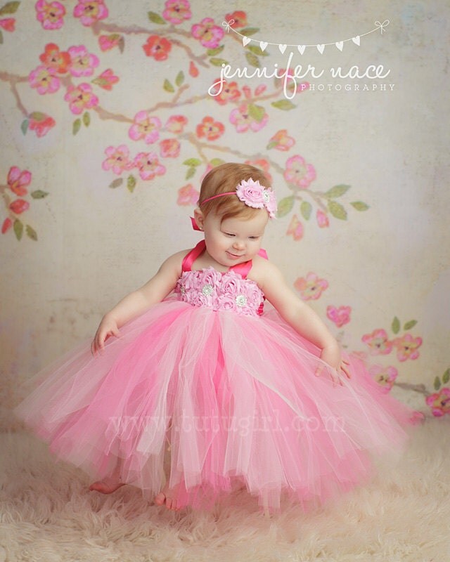 Pink Flower Girl Tutu Dress Flower Girl Dress Tutu by TutuGirl