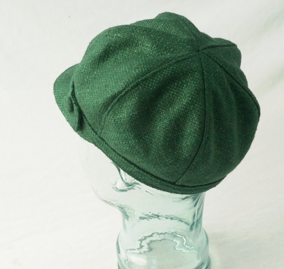 Newsboy Hat in Emerald Green Silk Womens Girls Hats Janis