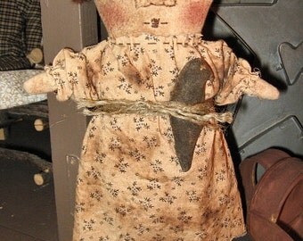 Bea and Crow EPATTERN...primitive country cloth doll crafts digital download sewing pattern...PDF...1.99