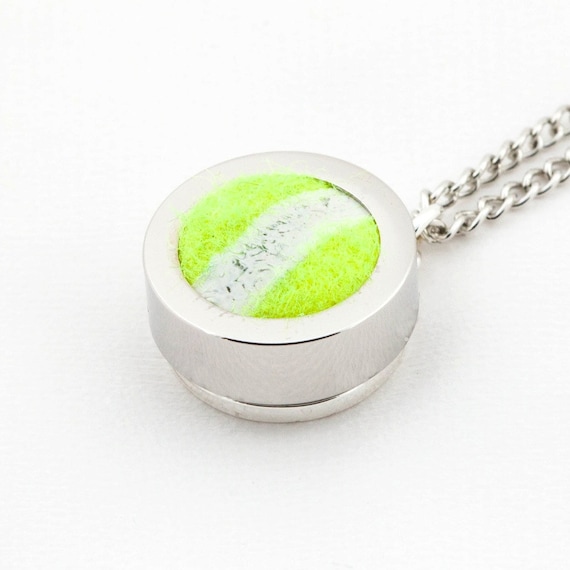 Tennis Ball Pendant and Necklace Made from a Real Tennis