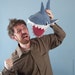 Fleece Shark Hat - Blue-Gray