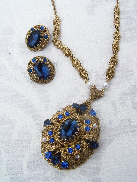 Vintage Jewelry West German Made Necklace and Earrings