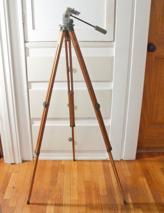 Vintage Wooden Tripod Folding Sharman Camera Works