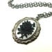 Black Rose Necklace Gothic Rose Pendant Black Necklace Black Jewelry Dark Silver Gunmetal Victorian