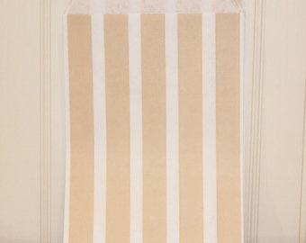 Favor Bags, 24 Party Favor Bags, Ivory Vertical Striped Treat Bags, Candy Bags, Vintage Wedding Favor Bags, Elegant Party Favors, Bakery Bag