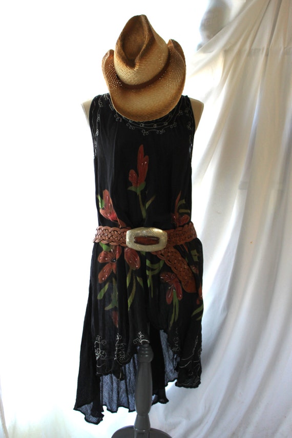 Gauze dress women's boho hippie chic party dress