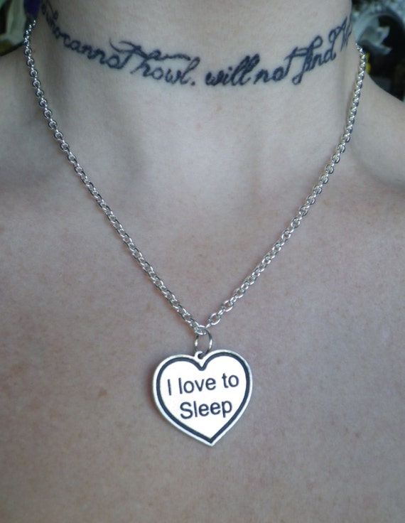 I Love to Sleep necklace by lotusfairy on Etsy