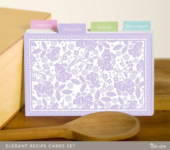 Recipe Cards and Dividers 4x6 Printable & Editable PDF by Bizuza
