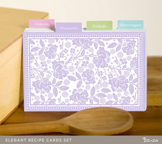 Recipe Cards and Dividers 4x6 Printable & Editable PDF