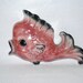RESERVED FOR CINDY Vintage 1950's Ceramicraft Tropic Treasures Pink and Black Wall Pocket Fish - Wall Hanging Planter
