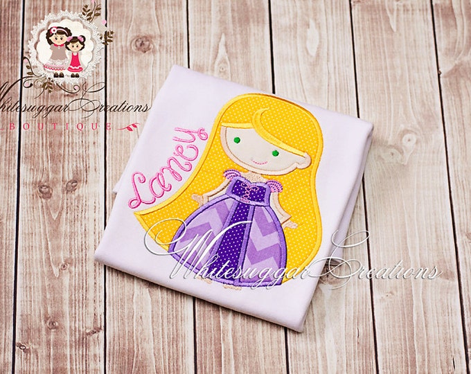 Personalized Princess Shirt - Custom Baby Girl Shirt - Girls Princess Birthday Party - Rapunzel Inspired